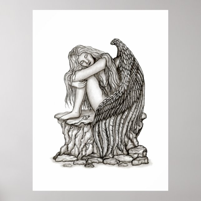Poster Um anjo adormecido na Pedra (Frente)