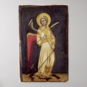 Pôster Um anjo com um demónio em uma corrente