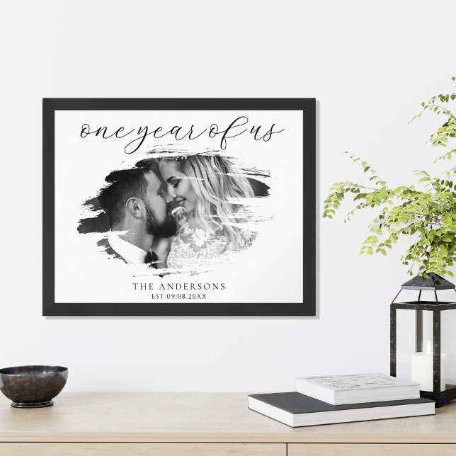 Poster Um ano de aniversário de casamento personalizado (Criador carregado)