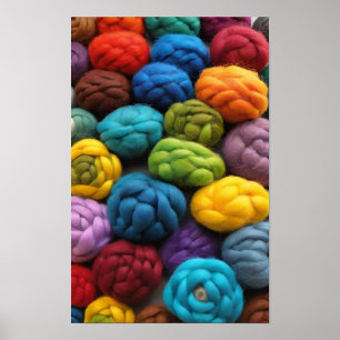 Poster Um Assórdio de Paredes Tecidas Coloridas