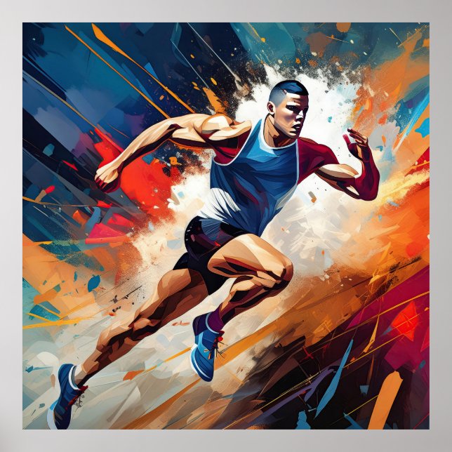 Poster Um atleta macho e de campo. (Frente)