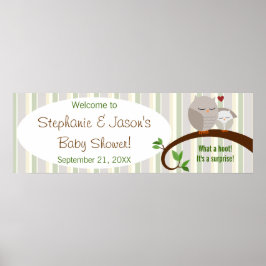 Poster Um Banner De Cabras Marrons De Chá de fraldas