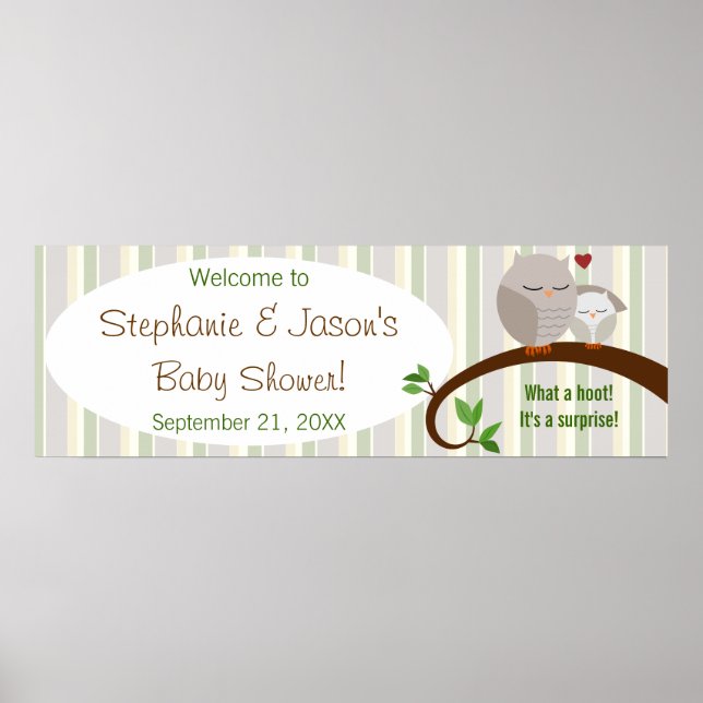 Poster Um Banner De Cabras Marrons De Chá de fraldas (Frente)