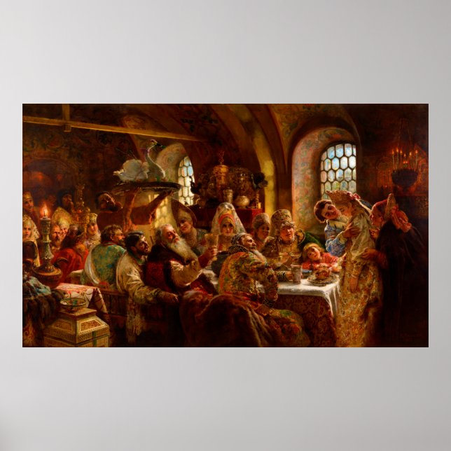 Poster Um Banquete de Casamento Boyar por Konstantin Mako (Frente)