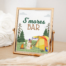Poster Um Bar de Aniversário Feliz Camping S'mores
