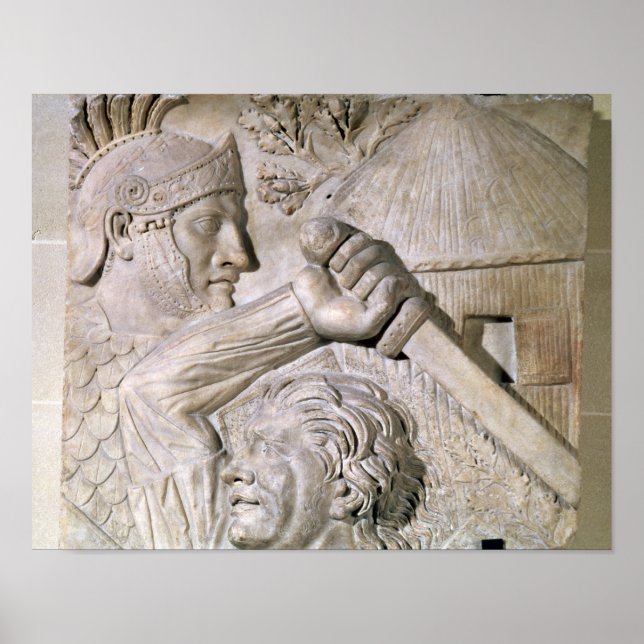 Poster Um bárbaro lutando contra um legionário romano (Frente)