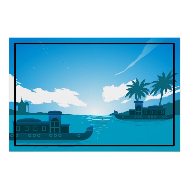 Pôster Um barco no mar-18530 (Frente)