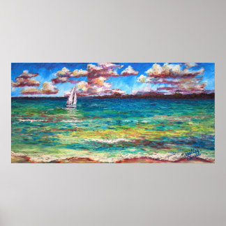 Pôster Um Barco No Mar Jamaicano