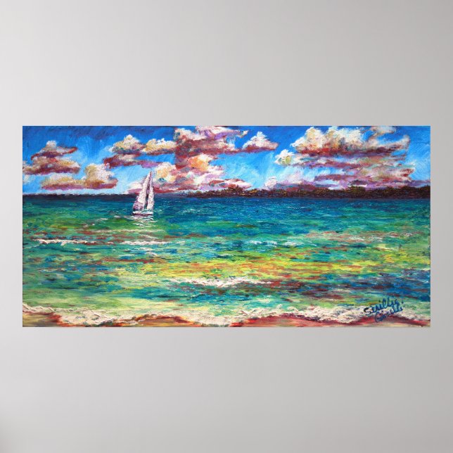 Pôster Um Barco No Mar Jamaicano (Frente)