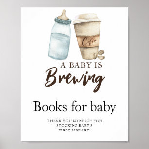 Poster Um bebê está a preparar leite para café Livros par
