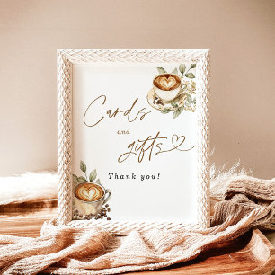 Poster Um bebê está criando cartões e presentes, café, be