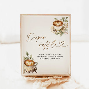 Poster Um bebê está criando Fralda Raffle Sinal   Café Ba