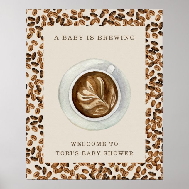 Poster Um Bebê Está Fazendo Chá de fraldas De Café (Frente)