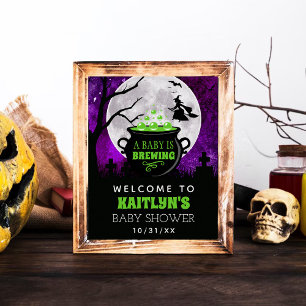 Poster Um Bebê Está Fazendo Chá de fraldas De Halloween B