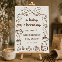 Um Bebê está Preparando Café Bem-vindo ao Chá de B