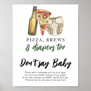 Poster Um bebê está preparando leite Não diga bebê 