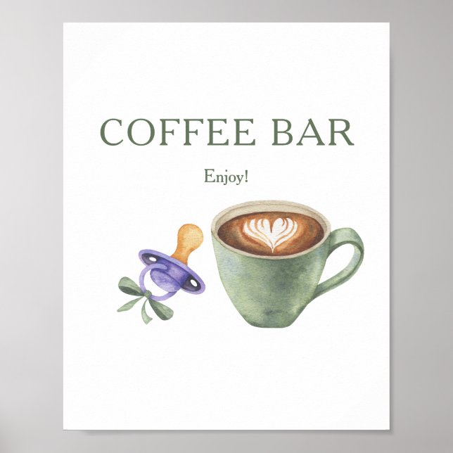 Poster Um bebê está sendo preparado chá de bebê Café bar (Frente)