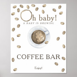 Poster Um bebê está sendo preparado chá de bebê Coffee ba