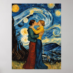 Poster Um Beijo na Noite Estrelada