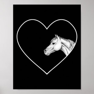 Poster Um Belo Cavalo Branco Para Raparigas Coração De