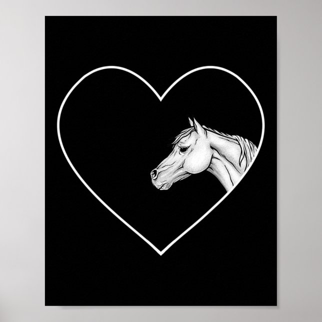 Poster Um Belo Cavalo Branco Para Raparigas Coração De (Frente)