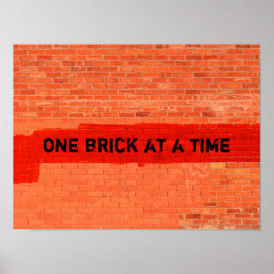 Poster "UM BRICK POR VEZ" Personalizável