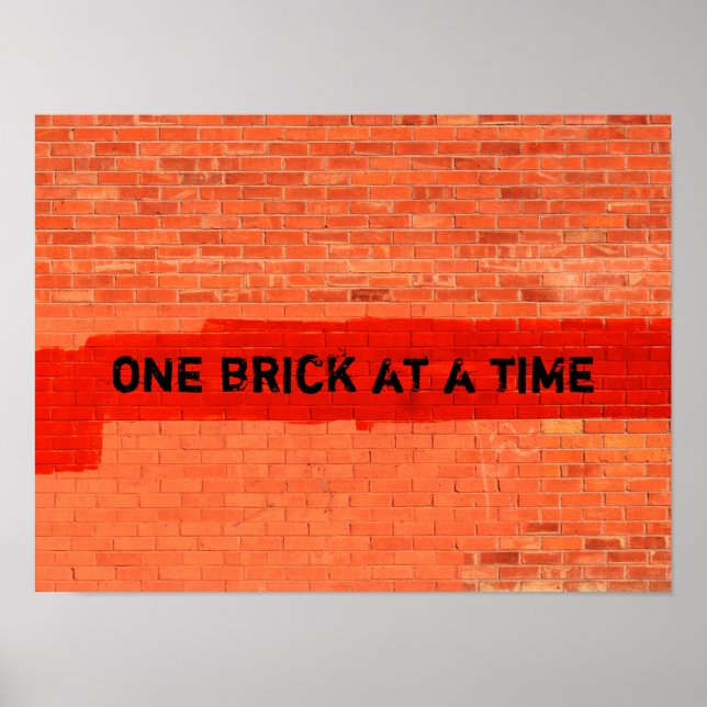 Poster "UM BRICK POR VEZ" Personalizável (Frente)