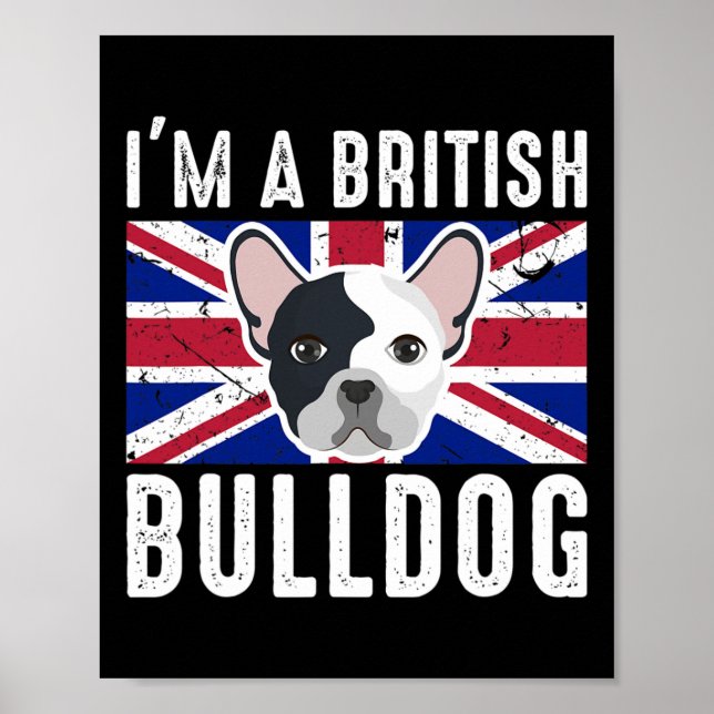 Poster Um britânico Bulldog England Union Jack (Frente)