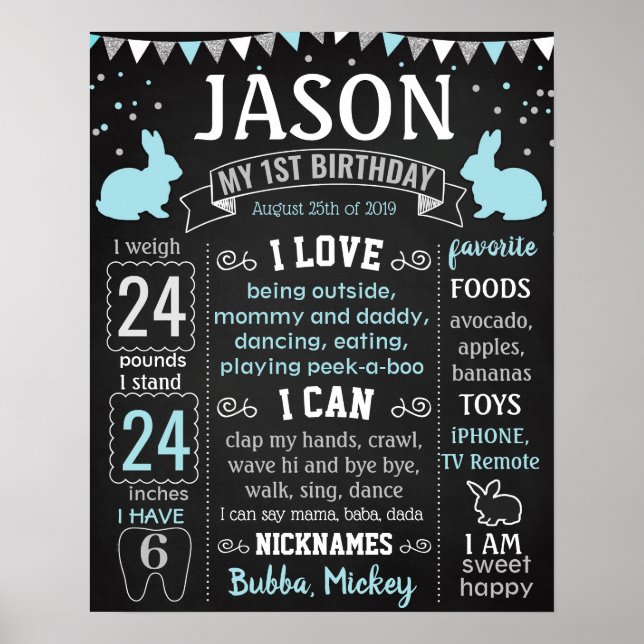 Poster Um Bunny está virando um aniversário de Páscoa (Frente)