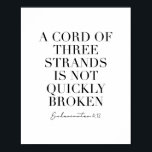 Poster Um cabo de três trands não está quebrado rapidamen<br><div class="desc">Um Cordão De Três Cores Não Está Quebrado Rapidamente. -Eclesiastes 4:12</div>