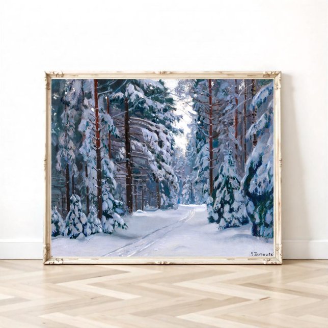Poster Um Caminho Nevado na Floresta (Criador carregado)