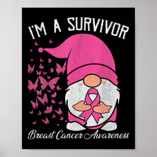 Poster Um Cancer de Fita Rosa Sobrevivente Sensibilização