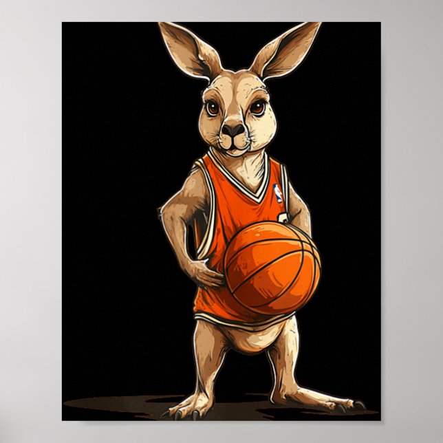 Poster Um Canguru Engraçado, Com Uma Roupa De Basquete Pa (Frente)
