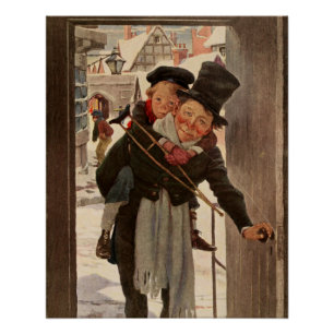 Pôster Um Carol de Natal: Tim & Mr Cratchit Card