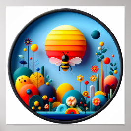 Poster Um cartaz abstrato temático de natureza moderno