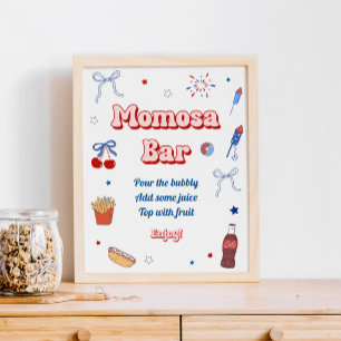 Poster Um Cartaz de Bar Momosa de Chá de Bebê de Garota T