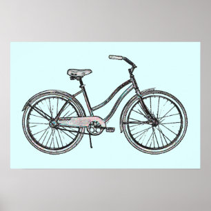Poster Um Cartaz de Bicicleta Retro