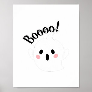 Poster Um Casual criativo de boo branco bonito
