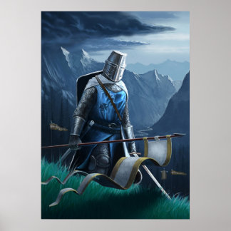 Poster Um cavaleiro destemido caminha.
