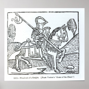 Pôster Um cavaleiro, do jogo de Caxton 'das xadrezes
