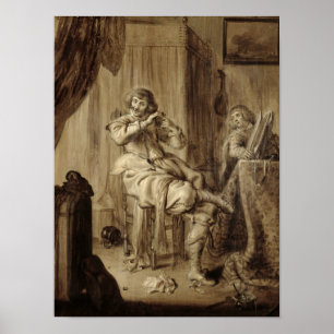 Poster Um cavalheiro em seu toalete, 1660
