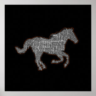 Pôster um cavalo preto