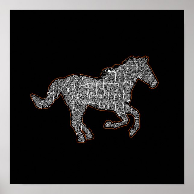 Pôster um cavalo preto (Frente)