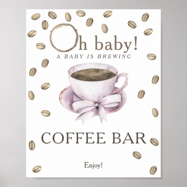 Poster Um chá de bebê está preparando o bar de café para  (Frente)