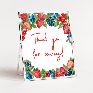Poster Um Chá de fraldas Berry Sweet Obrigado por vir