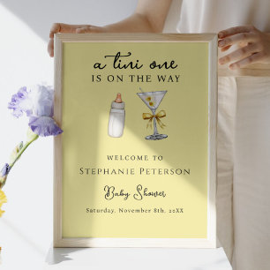 Poster Um Chá de fraldas Martini Amarelo Tini