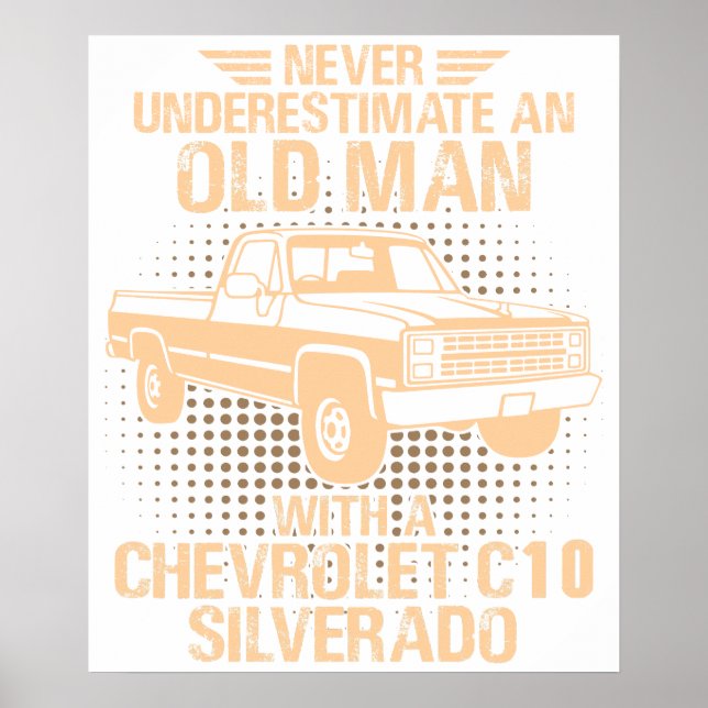 Poster Um Chevrolet C10 Silverado Velho 1987 (Frente)