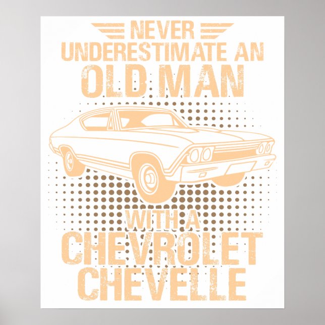 Poster Um Chevrolet Chevelle 1968 antigo (Frente)