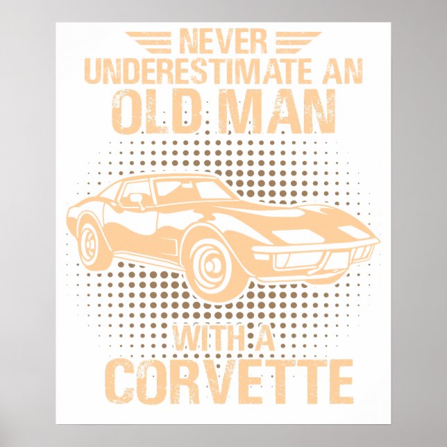 Poster Um Chevrolet Corvette 1979 C3 Velho (Frente)