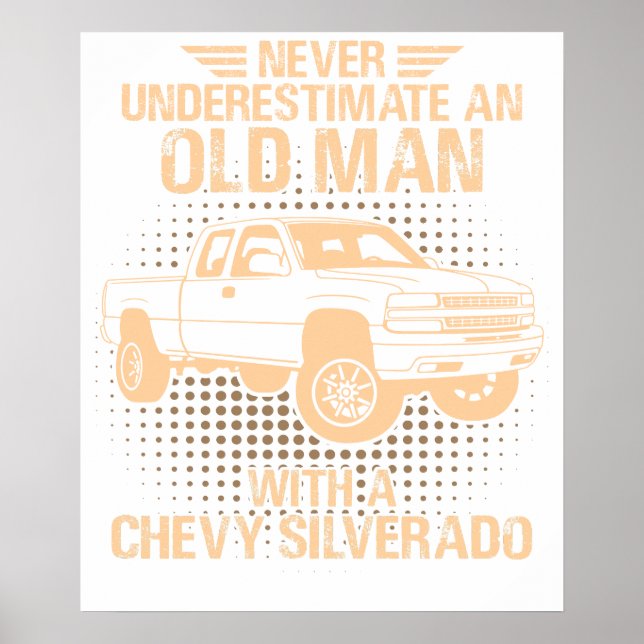 Poster Um Chevrolet Silverado 2000 de homem velho (Frente)
